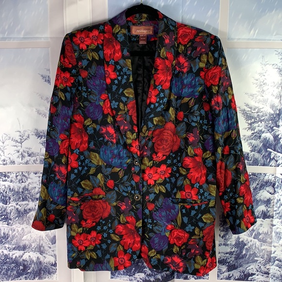 Vintage Jackets & Blazers - Vintage Worthington Floral Blazer